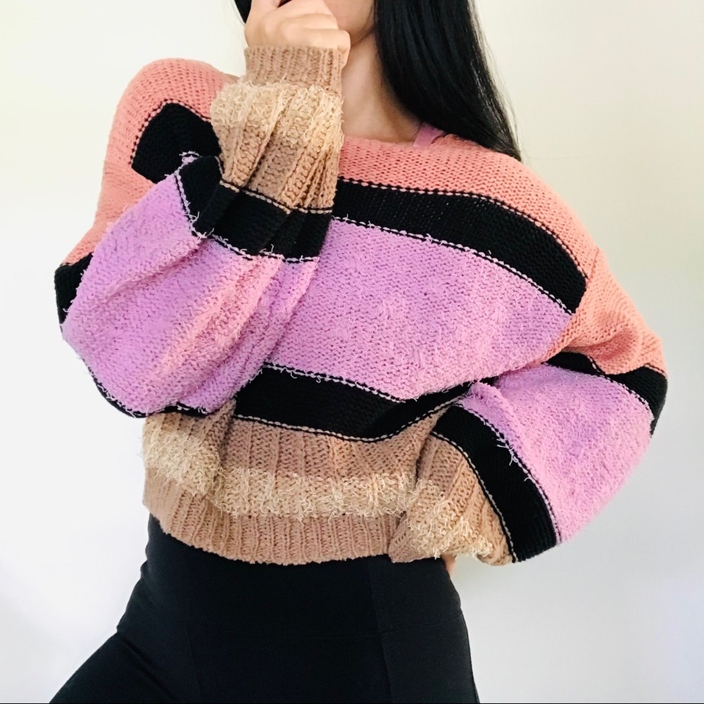 Urban Outfitters Beau Striped Boat Neck Sweater